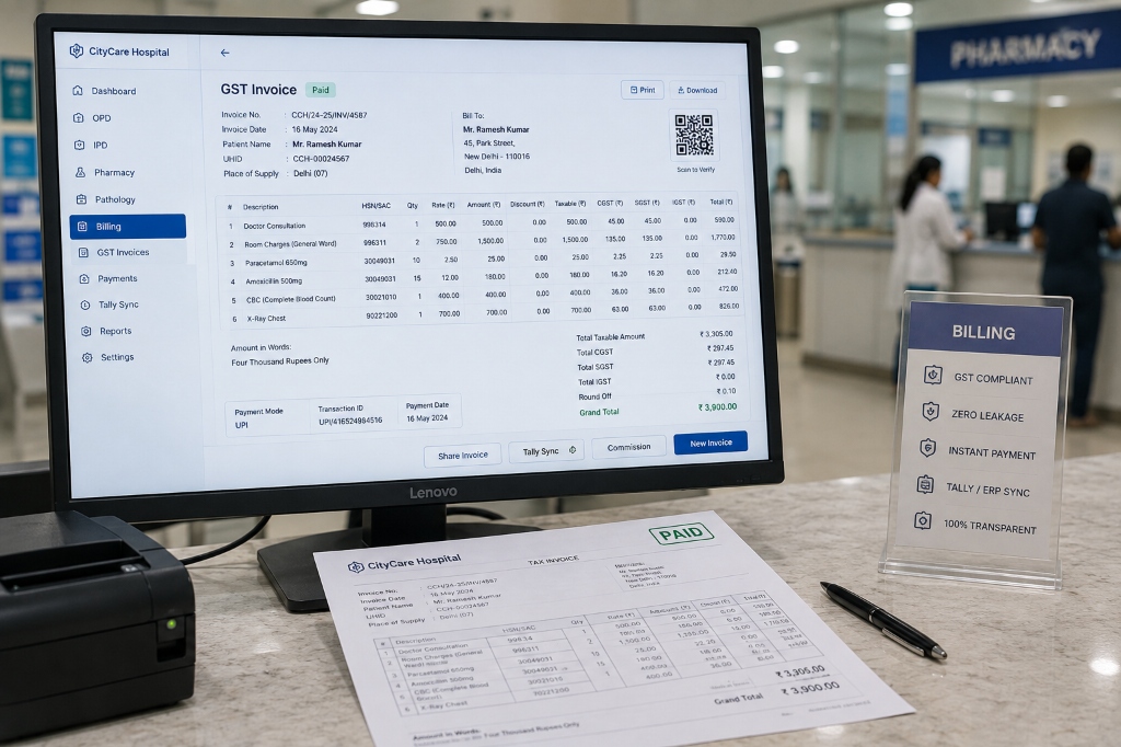 Watertight Hospital GST Billing and Invoices